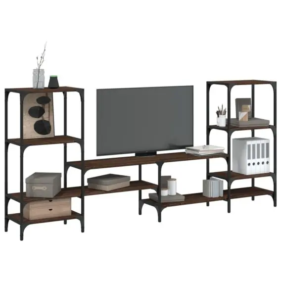 Szafka pod TV, brązowy dąb, 206,5x28,5x95 cm Lumarko! - Hurtownia wielobranżowa Lumarko Bezpieczne zakupy